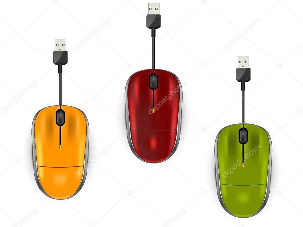 three color computer mouse