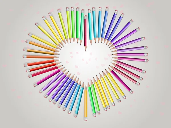 Crayons-coeur — Image vectorielle