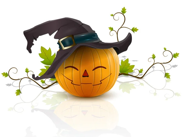 Pumpkin with a hat — Stock Vector