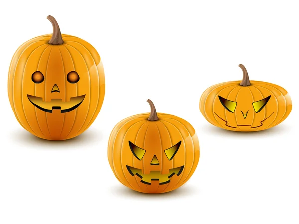 Three pumpkin — Stock Vector