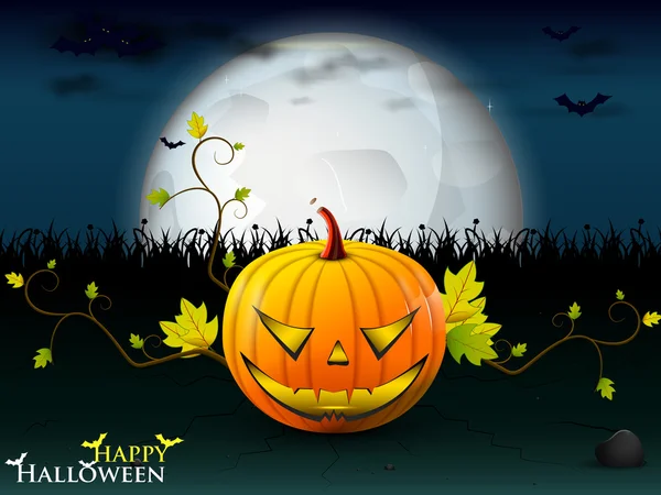 Halloween party with orange pumpkin — Stock Vector