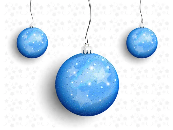 Bolas de Navidad en una cuerda — Vector de stock