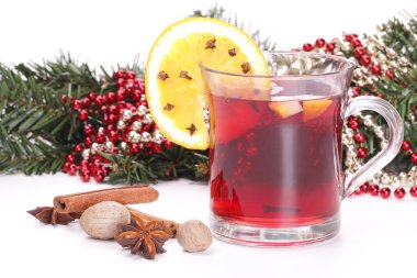 Noel, köknar brances ve mulled şarap