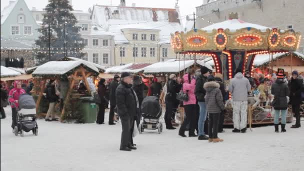 Train de Noël et marché d'hiver — Video