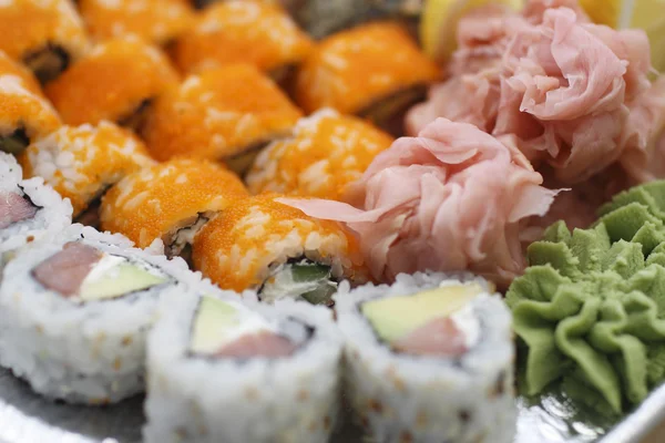 Kolekcja kawałki sushi — Zdjęcie stockowe