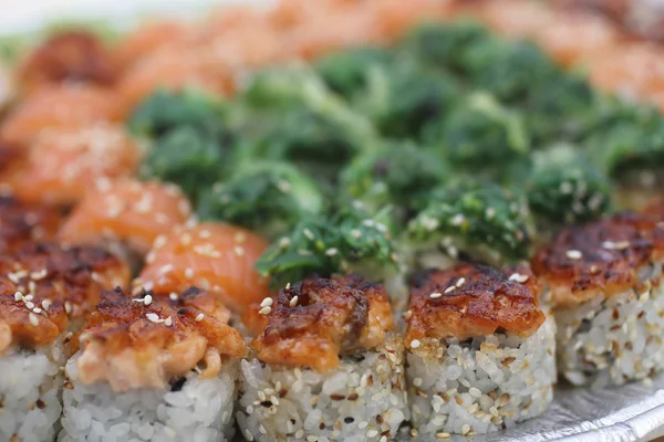 Sushi stukken collectie — Stockfoto