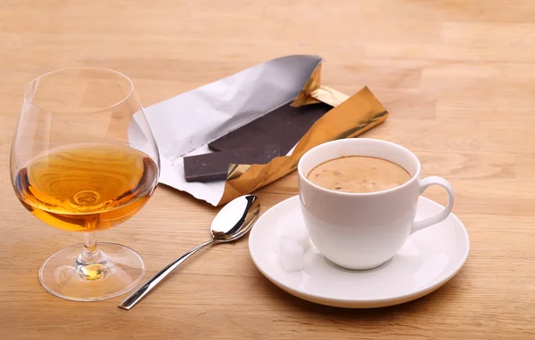 커피, 브랜디와 초콜릿 — 스톡 사진