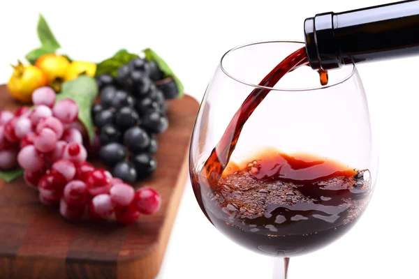 Vinho tinto e frutas — Fotografia de Stock