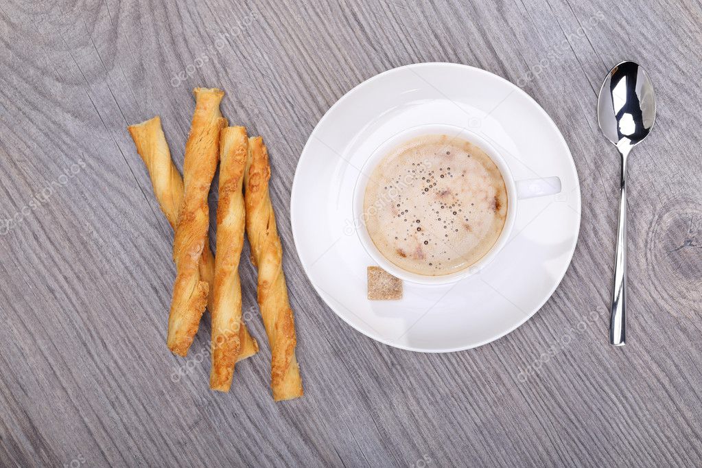 Cheese sticks and coffee