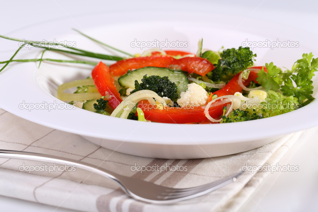 Vegetable salad on the plate