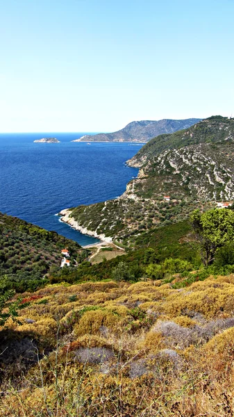 Alonisos, palio chorio üzerinden görüntülemek — Stok fotoğraf