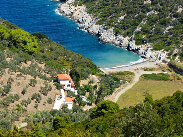 Alonissos beach, view from old village — Stock Photo, Image