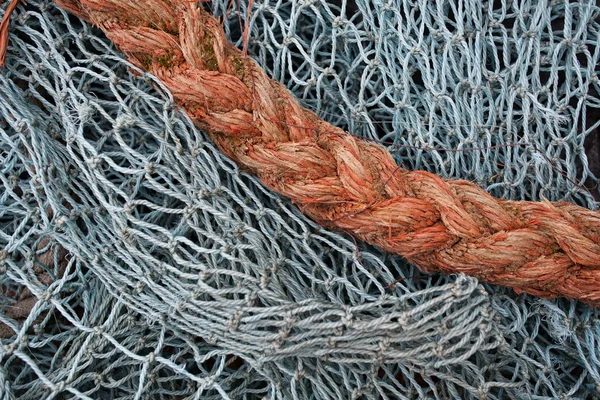 Sieć rybacka i lina — Zdjęcie stockowe