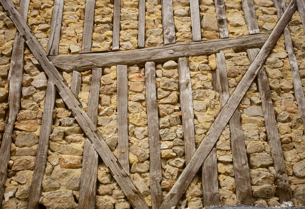 Stone and wood wall — Stock Photo, Image