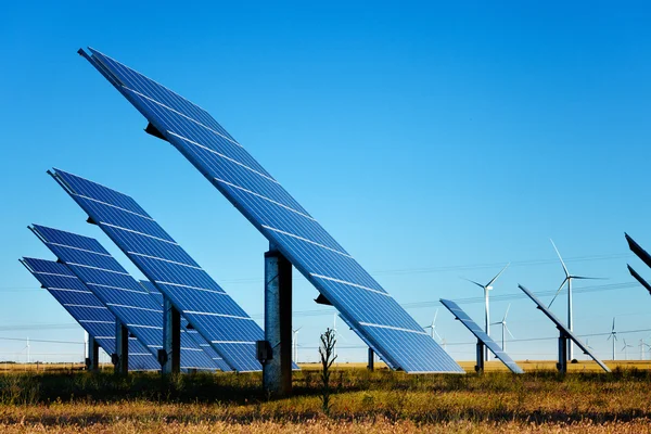 Solar Panels and Wind Turbines — Stock Photo, Image