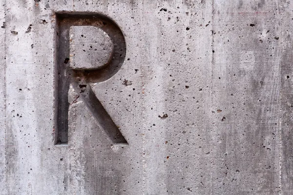 Lettera R su Concrete Horizontal — Foto Stock