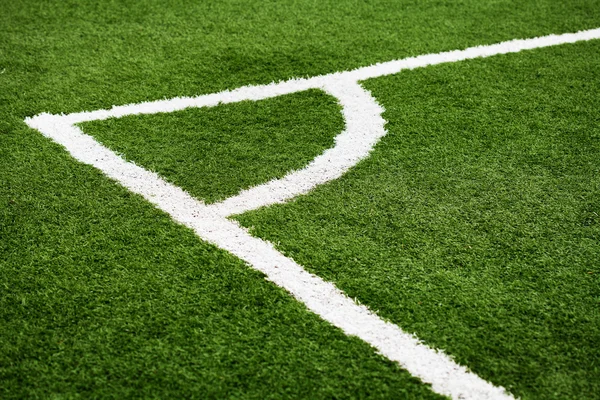 Líneas de esquina en un campo de fútbol — Foto de Stock