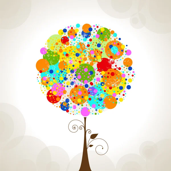 Vector of Abstract Colorful Tree — Stock Vector