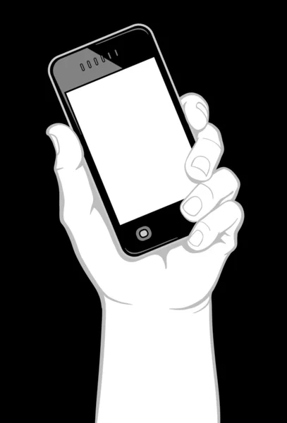 Hand holding smart phone — Stock Vector