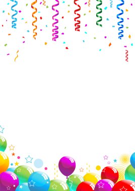 Confetti and Balloons Illustration 10 document clipart