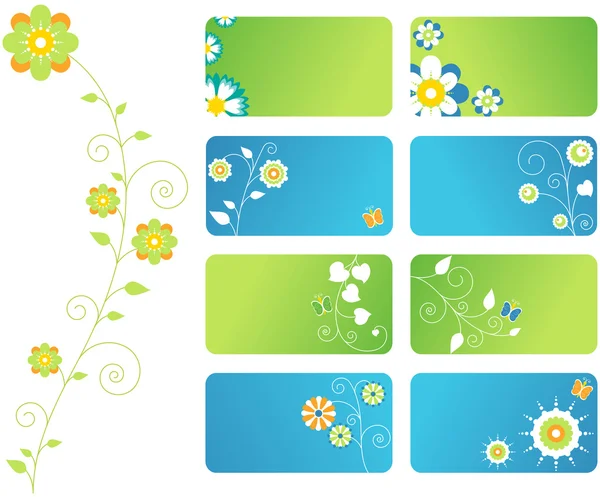 Banderas florales — Vector de stock