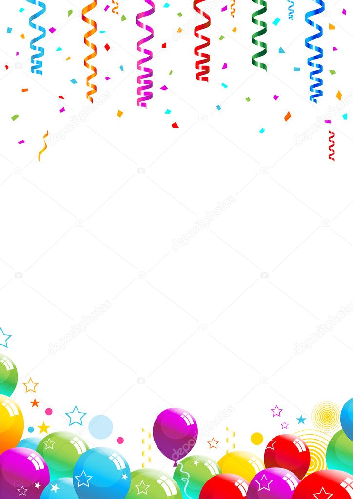 Confetti and Balloons Illustration 10 document