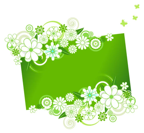 Banner mit grünen Blumen — Stockvektor