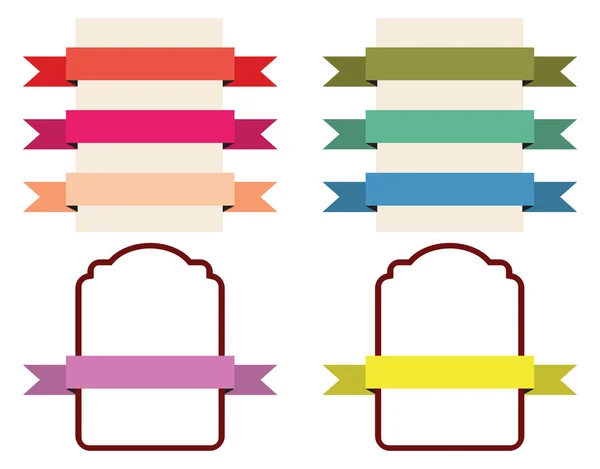 Set of ribbons and labels — Stock Vector