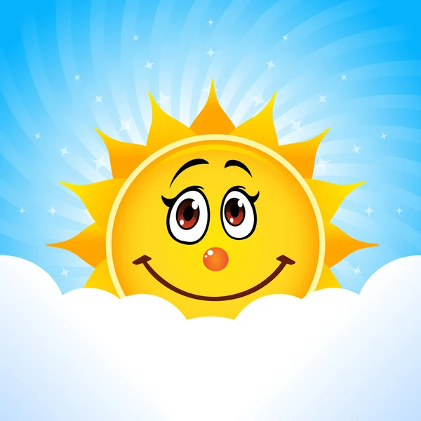 微笑太阳 — 图库矢量图片
