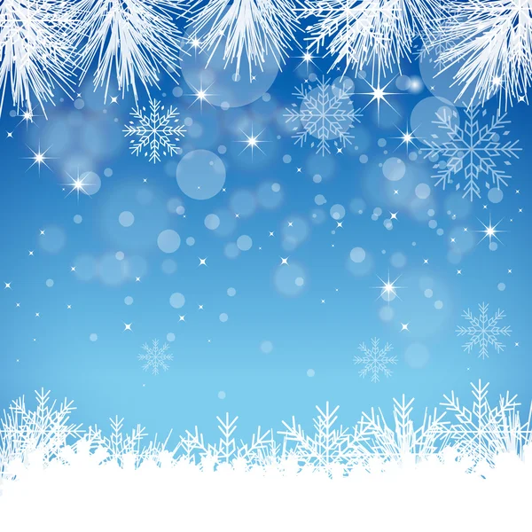 Blue Snowflake Background - Illustration — Stock Vector