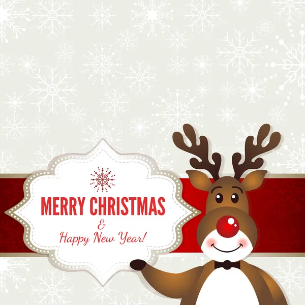 Rudolph ile Noel çerçeve — Stok Vektör