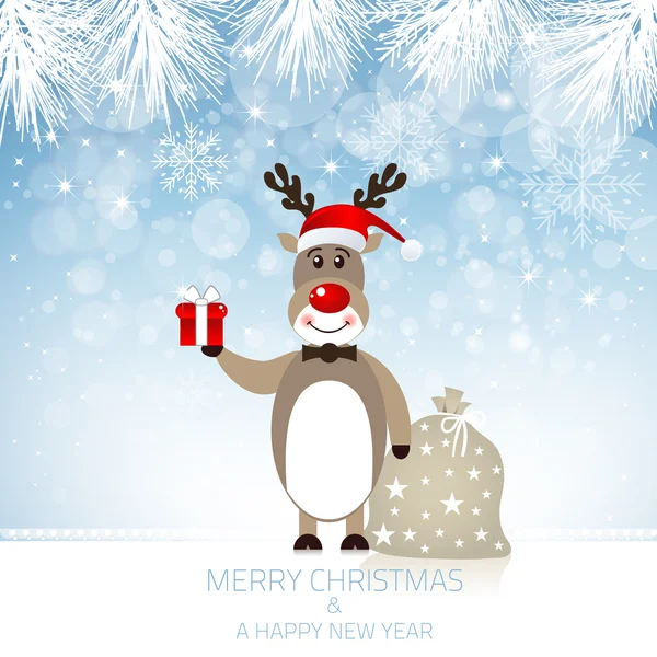 Cute Rudolph Reindeer - Illustration — Stock Vector