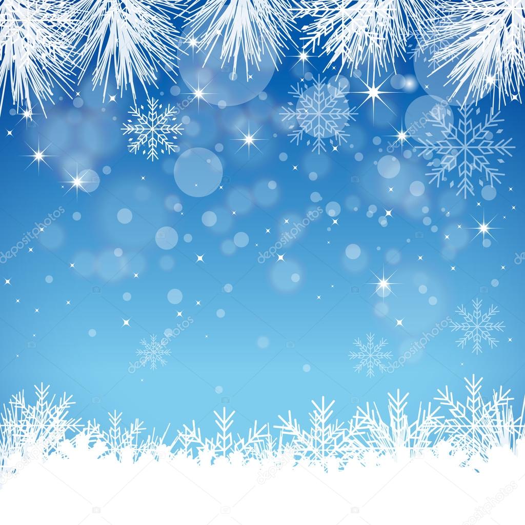 Blue Snowflake Background - Illustration