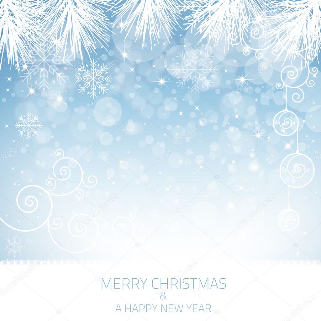 Blue Snowflake Background - Illustration