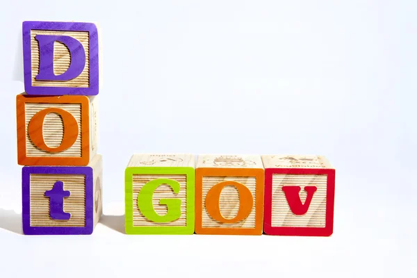 Dot gov wooden blocks — Stock Photo, Image