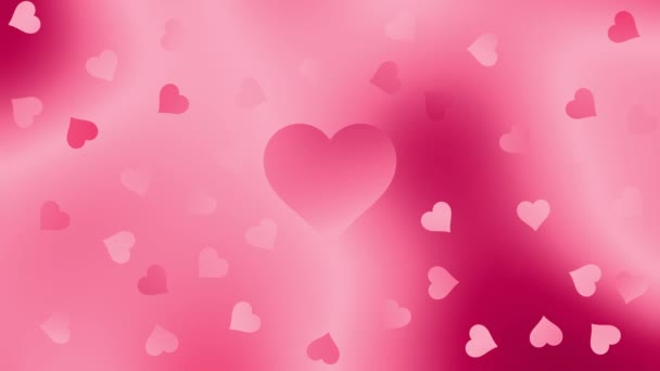 グラデーションの色バレンタインのハートラブピンク あなたのバレンタインカードやビデオのための非常に素敵で心温まる背景 — ストック動画
