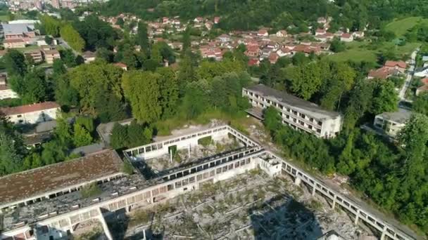 Abandonado Complexo Fabril Viskoza Loznica Sérvia Edifício Gestão Exploração Urbana — Vídeo de Stock