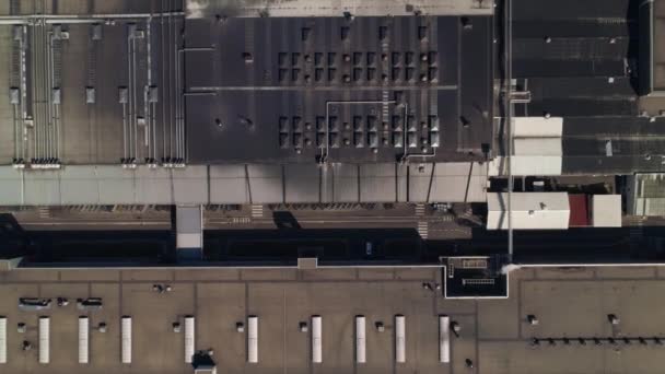 Nagy Gyár Teteje Tetőtől Talpig Ortopéd Légi Drón Felvette Kamerát — Stock videók