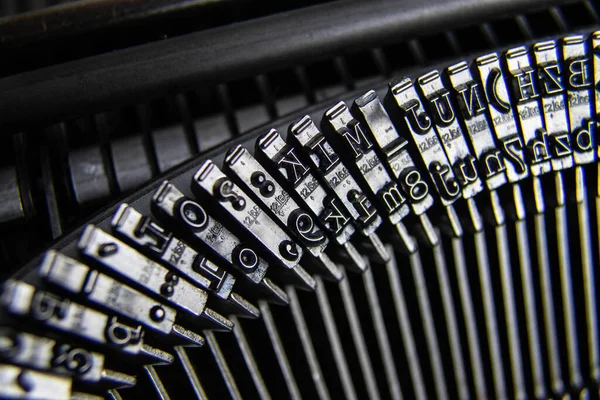 Typebar Vintage Old Mechanical Typewriter Manual Hammers Old Mechanical Typewriter — Stok fotoğraf