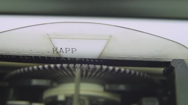 Happy Birthday Electric Typewriter Typing White Paper Electronic Modern Vintage — Stock Video