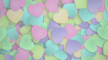 Gentle colored hearts pastel background I love youPastel colored hearts video background. A perfect backdrop for your I love you, Valentine's and birthday cards. A new baby card. Congratulations!