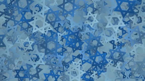 ダビデの星ユダヤのシンボルイスラエルのカラーパレットの背景ユダヤのシンボルイスラエルのカラーパレットのダビデの星の背景に移動 — ストック動画