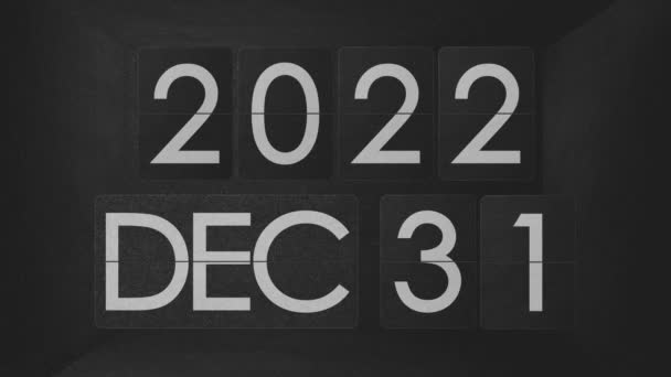 Μηχανικοί Διακόπτες Ρολογιού Από Δεκέμβριος 2022 Ιανουάριος 2023 Ένα Σκοτεινό — Αρχείο Βίντεο