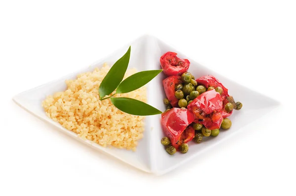 Couscous con productos verdes — Foto de Stock