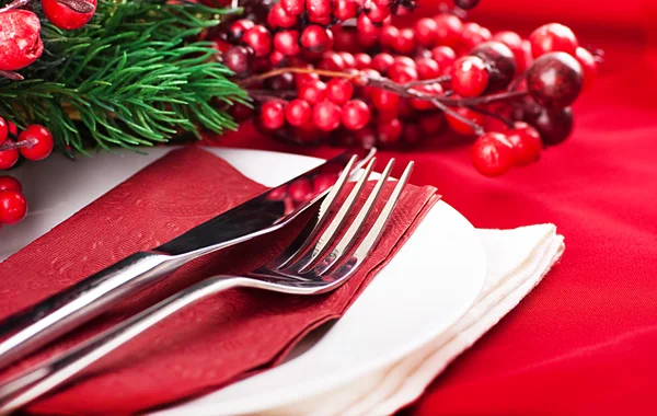 Christmas table layout — Stock Photo, Image