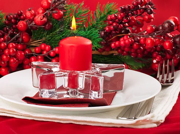 Christmas table layout — Stock Photo, Image