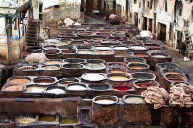 Fas deri fabrikaları, fes Medina antik craft