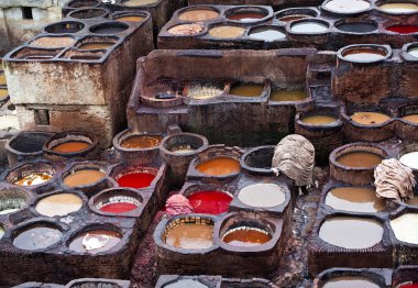 Fas deri fabrikaları, fes Medina antik craft