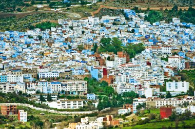 Morocco in decline beams. Blue city clipart