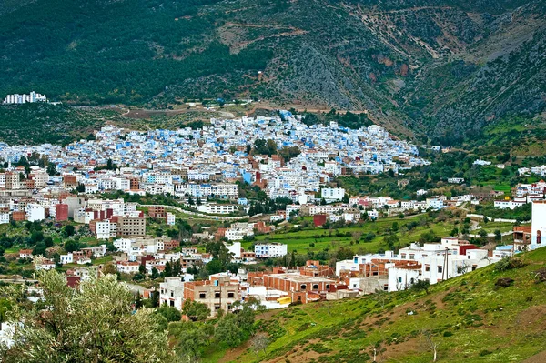 Marokko in daling balken. blauwe stad — Stockfoto